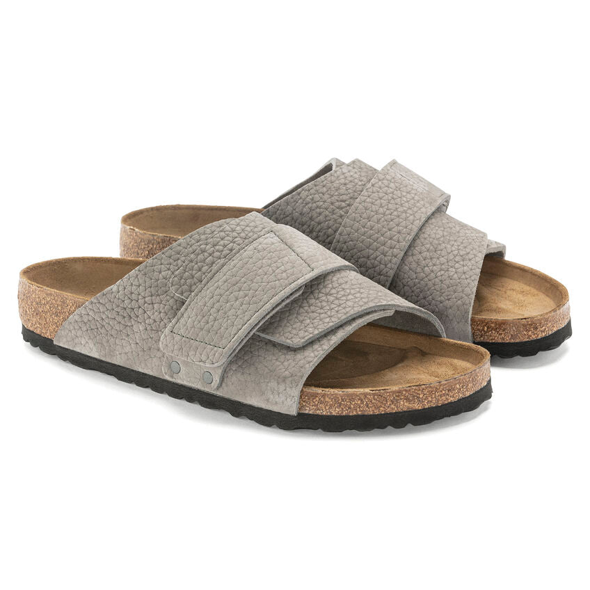 Birkenstock Kyoto Nubuck Leather in Desert Buck Whale Gray