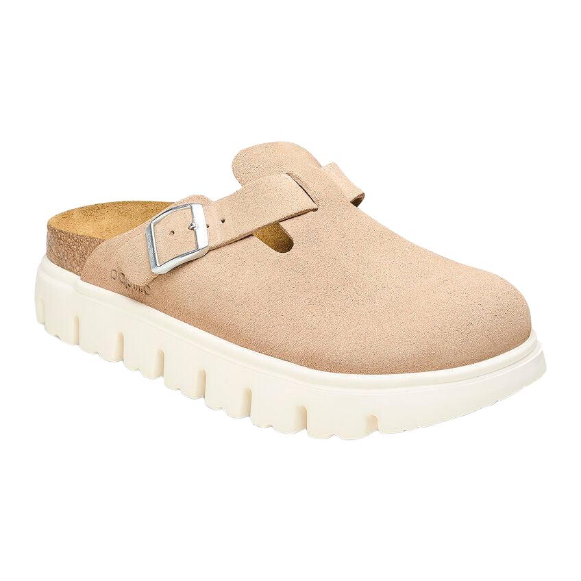 Birkenstock Boston Chunky Suede Leather in Warm Sand