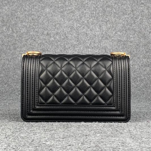 Chanel Boy Flap Diamond Quilted Small Bag Gold-Tone Black (2018)