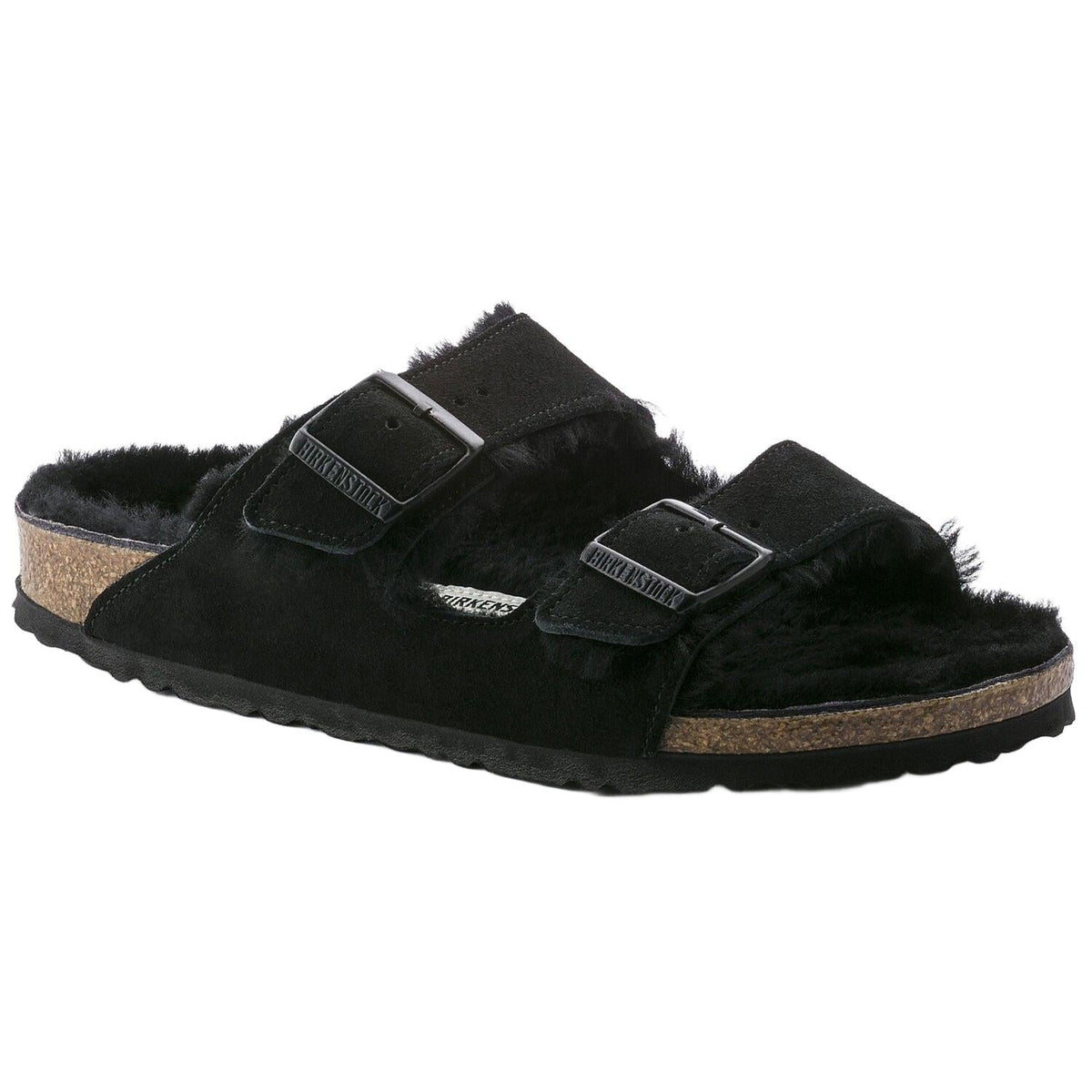 Birkenstock Arizona Shearling Suede Sandal in Black