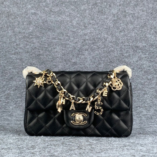 Chanel Coco Charms Flap Bag Black
