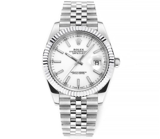 Stainless Steel & White 41MM Watch