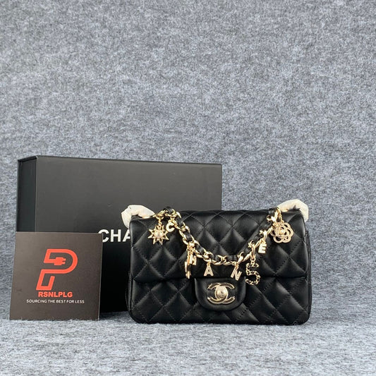 Chanel Coco Charms Flap Bag Black