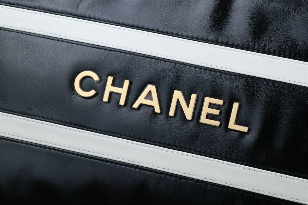 Chanel Striped 22 Hobo Bag 'Black White'