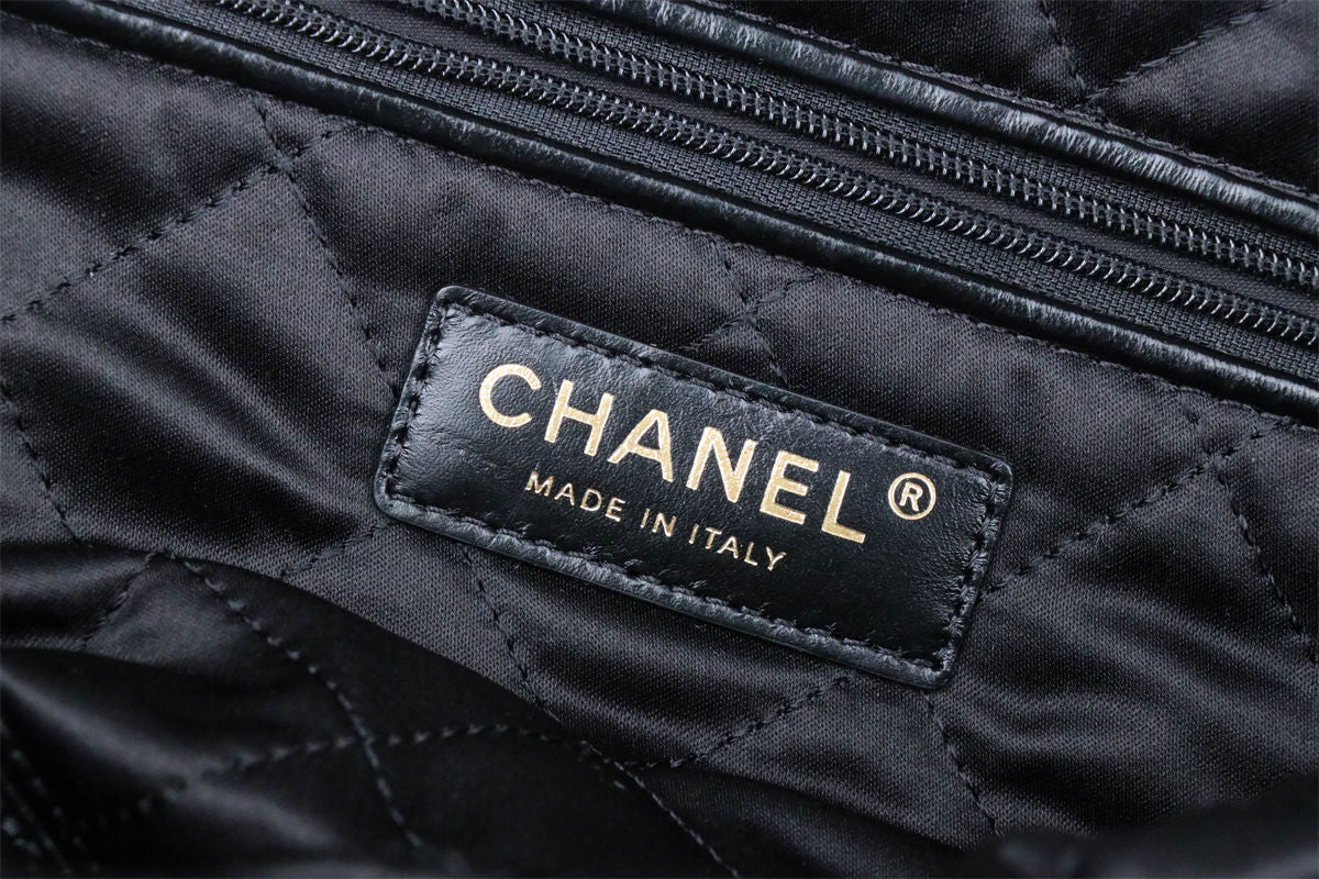 Chanel Striped 22 Hobo Bag 'Black White'
