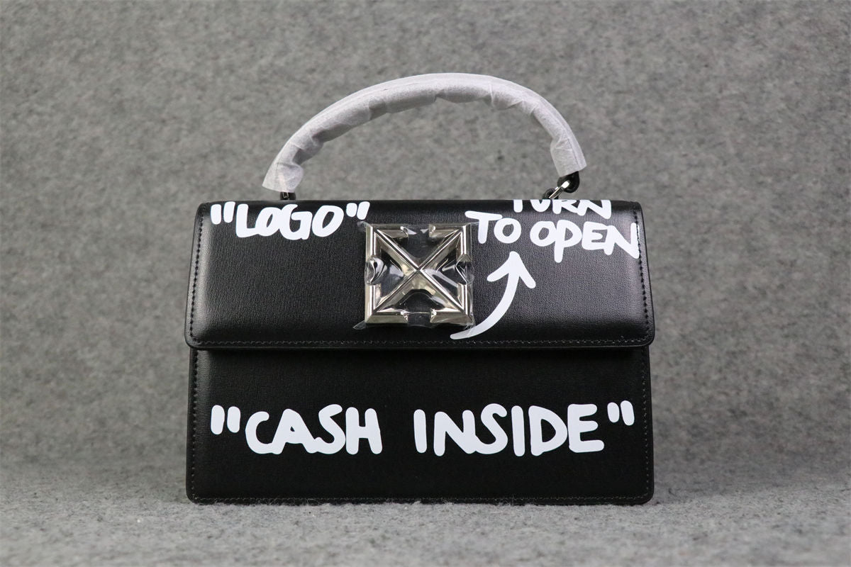 Off-White Jitney 1.4 Top Handle Bag 'Black/White'