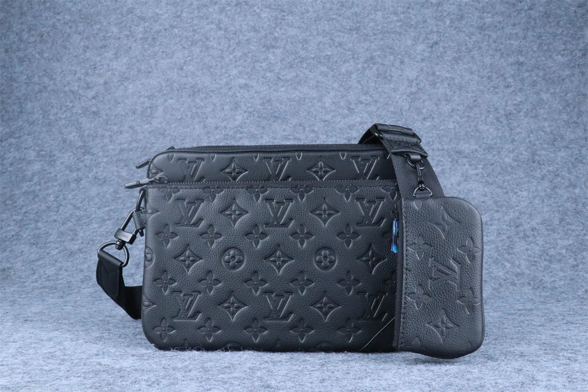 LV Trio Messenger 'Black Monogram Shadow Calfskin Leather'