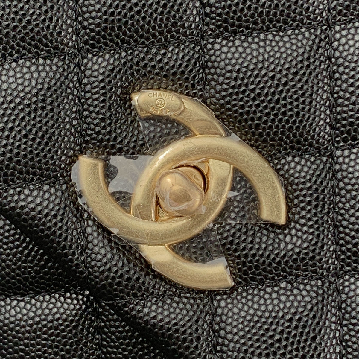 Chanel Caviar Lizard Quilted Small Coco Handle Flap