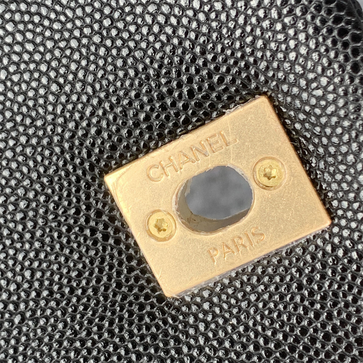Chanel Caviar Lizard Quilted Small Coco Handle Flap