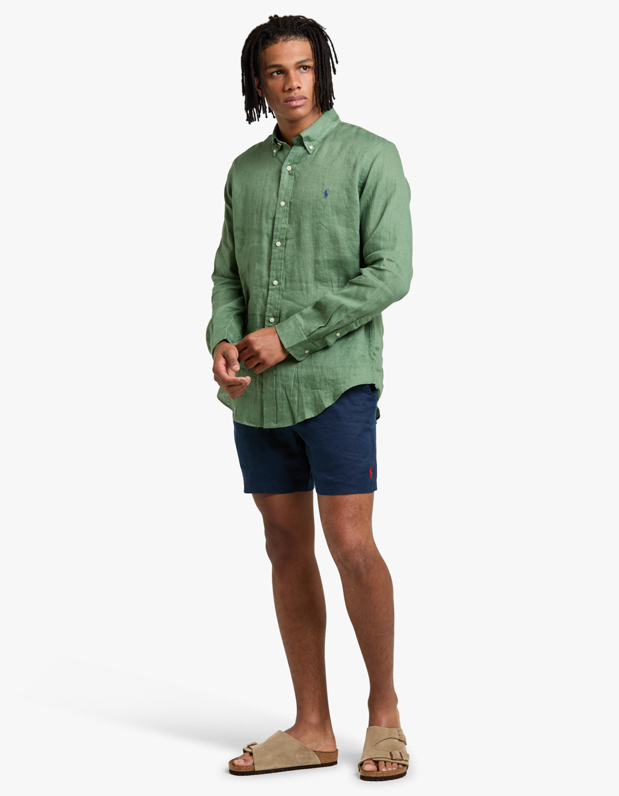 Custom Fit Linen Shirt - Fatigue