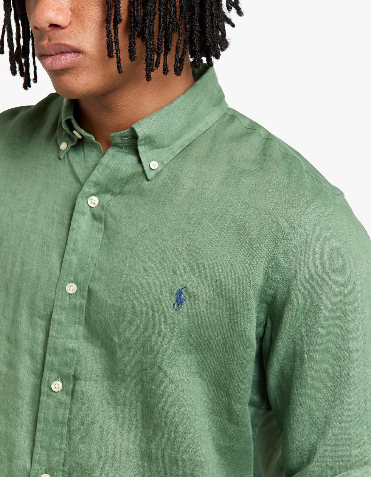 Custom Fit Linen Shirt - Fatigue