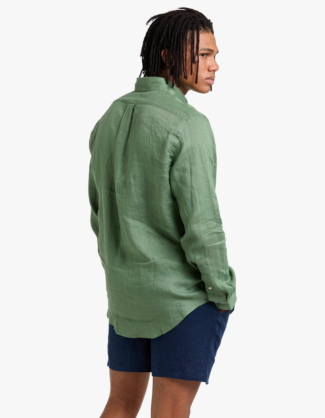 Custom Fit Linen Shirt - Fatigue