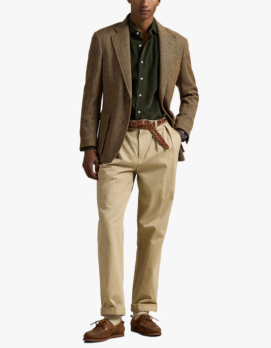 Custom Fit Corduroy Shirt - Estate Olive