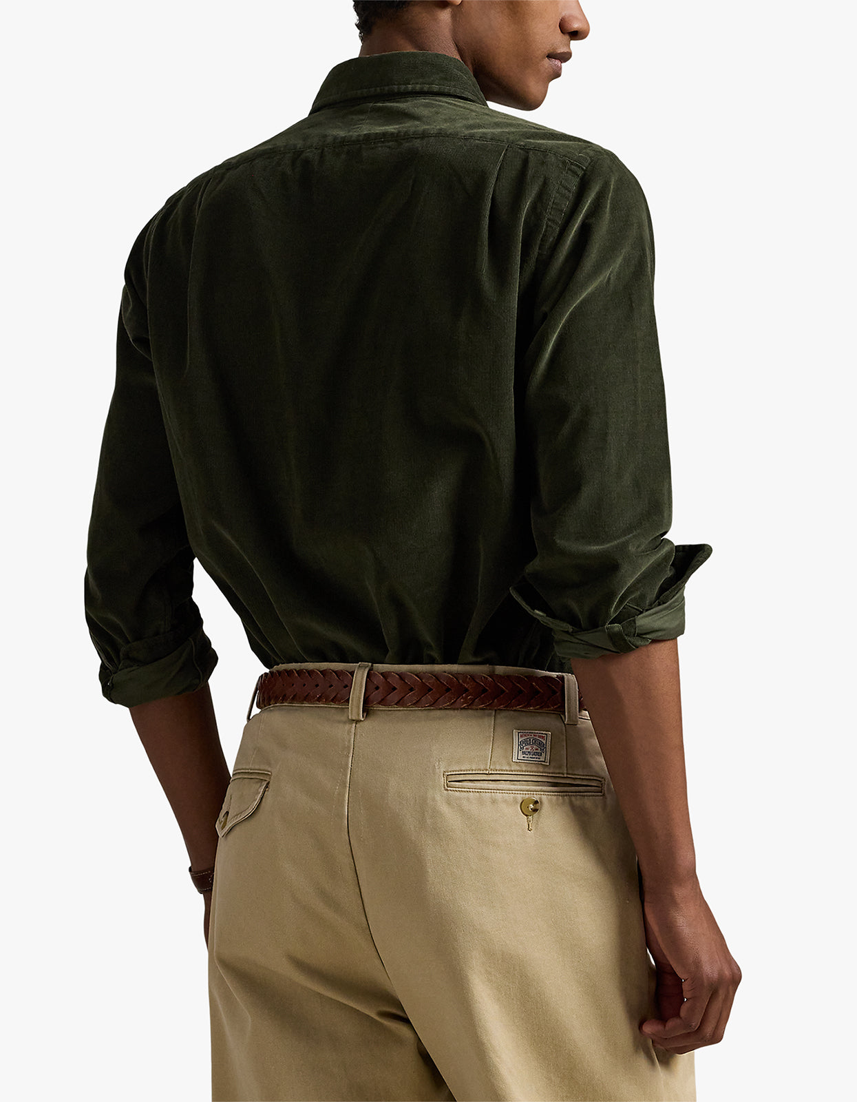 Custom Fit Corduroy Shirt - Estate Olive