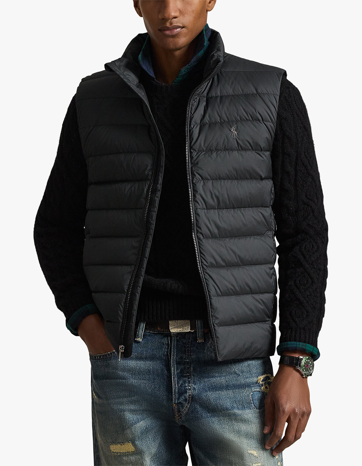 The Colden Packable Matte Vest - Polo Black