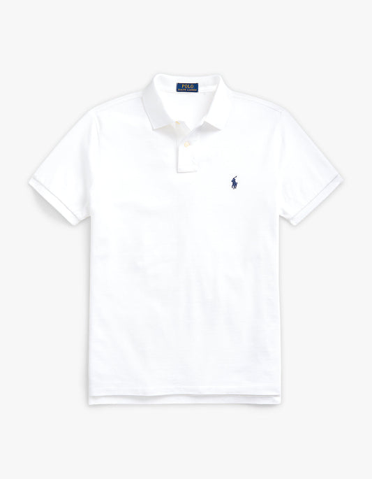 Custom Slim Fit Mesh S/S Polo Shirt - White