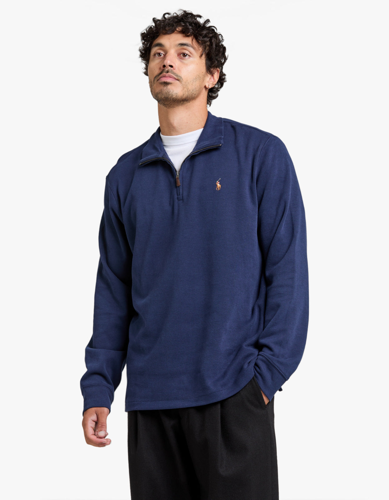 Estate Rib Quarter Zip Pullover - Cruise Navy