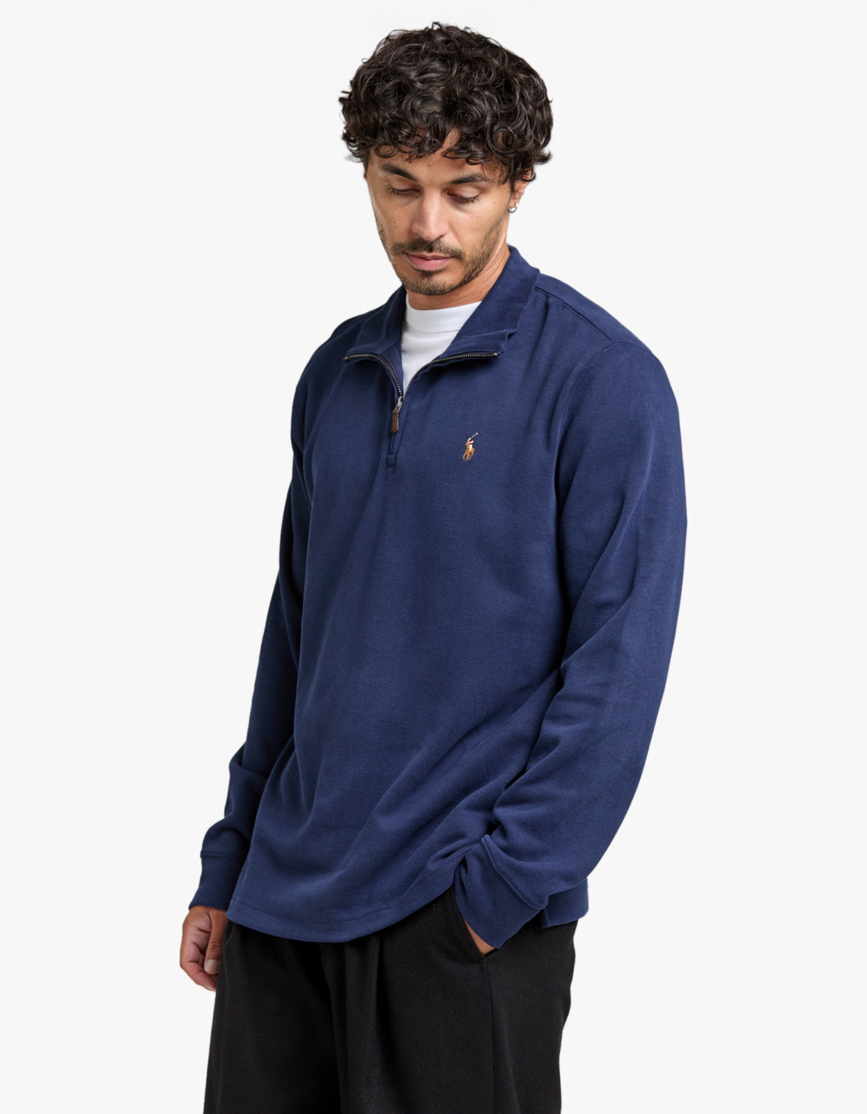 Estate Rib Quarter Zip Pullover - Cruise Navy