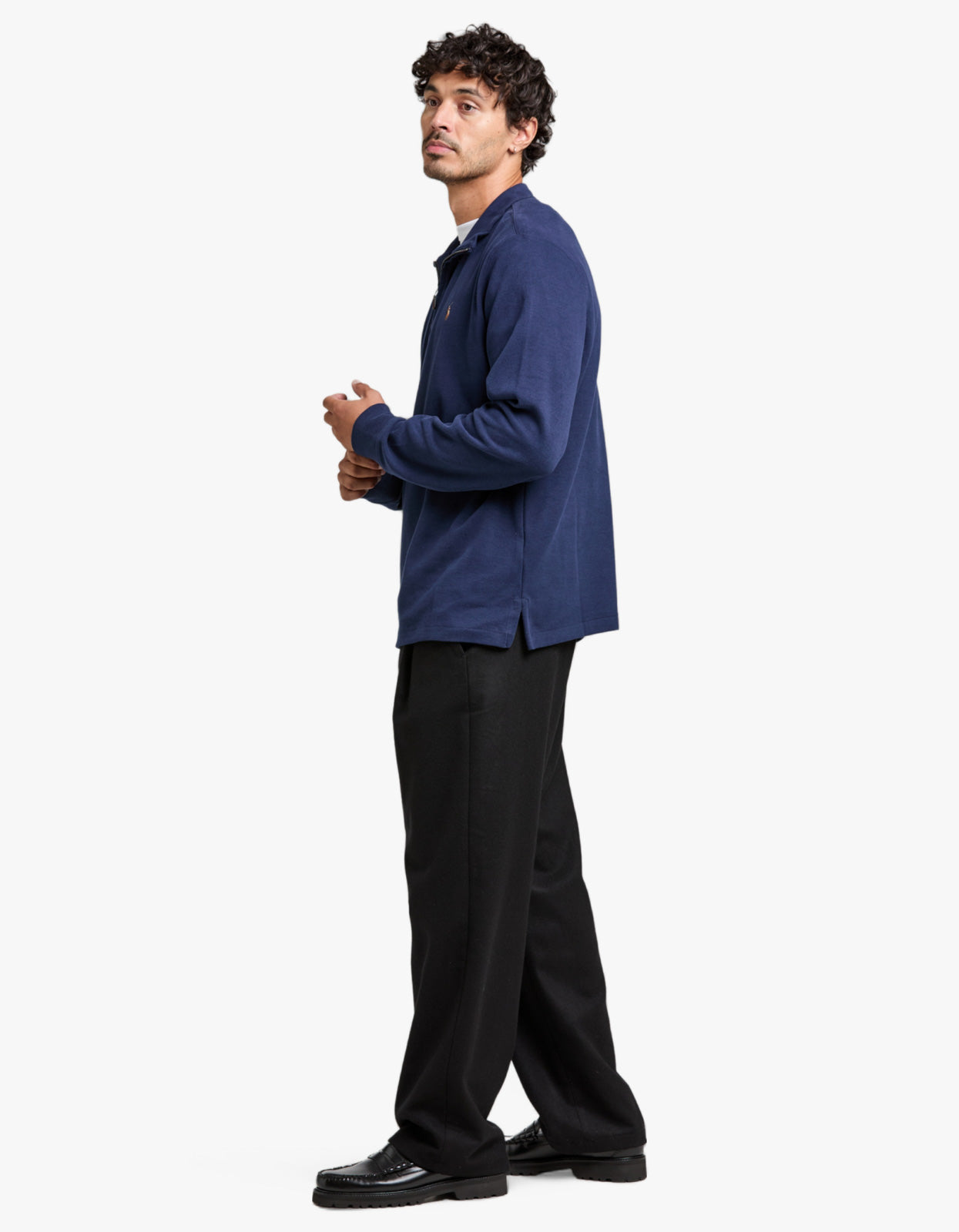 Estate Rib Quarter Zip Pullover - Cruise Navy