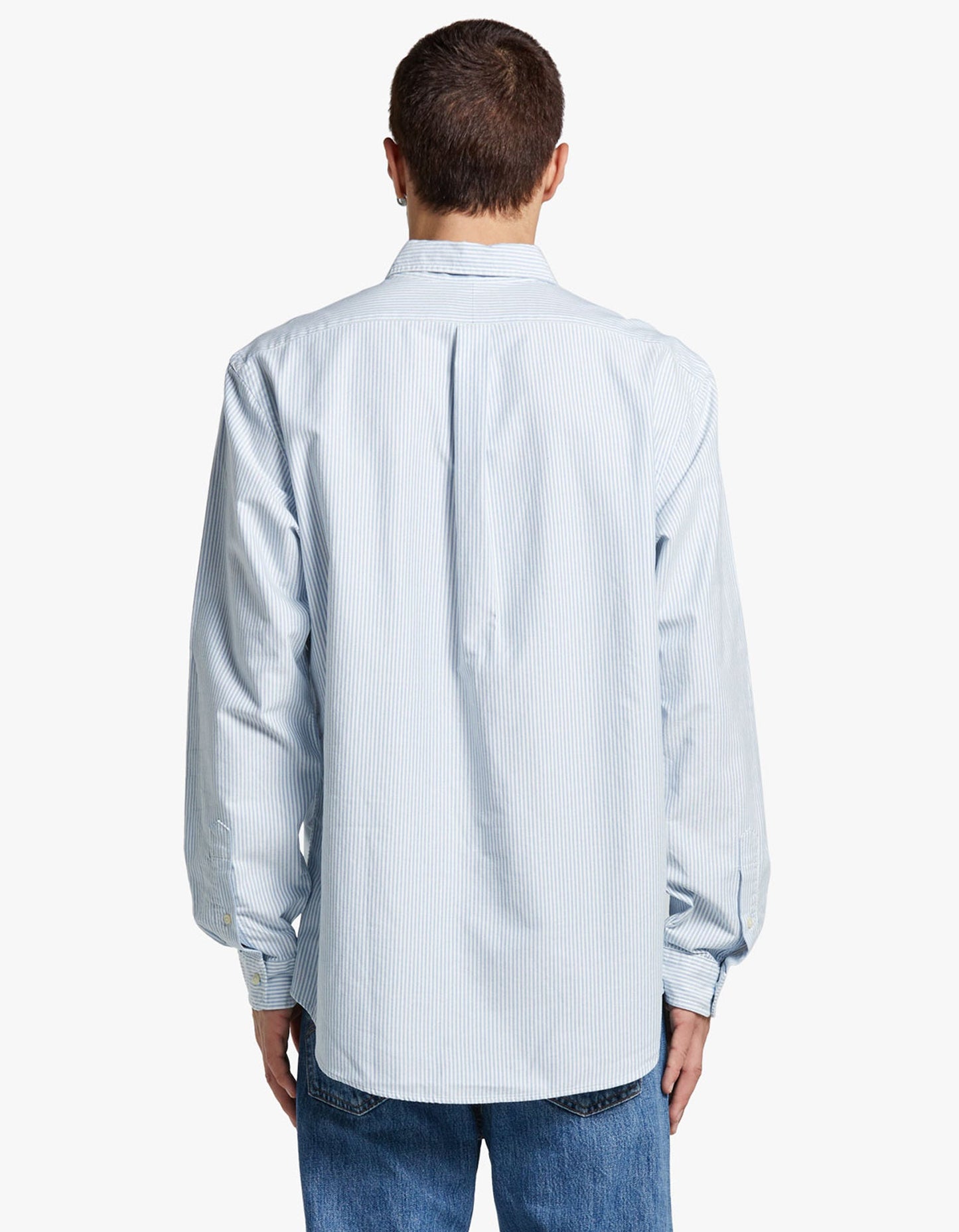Custom Fit Oxford Shirt - Blue/White Stripe