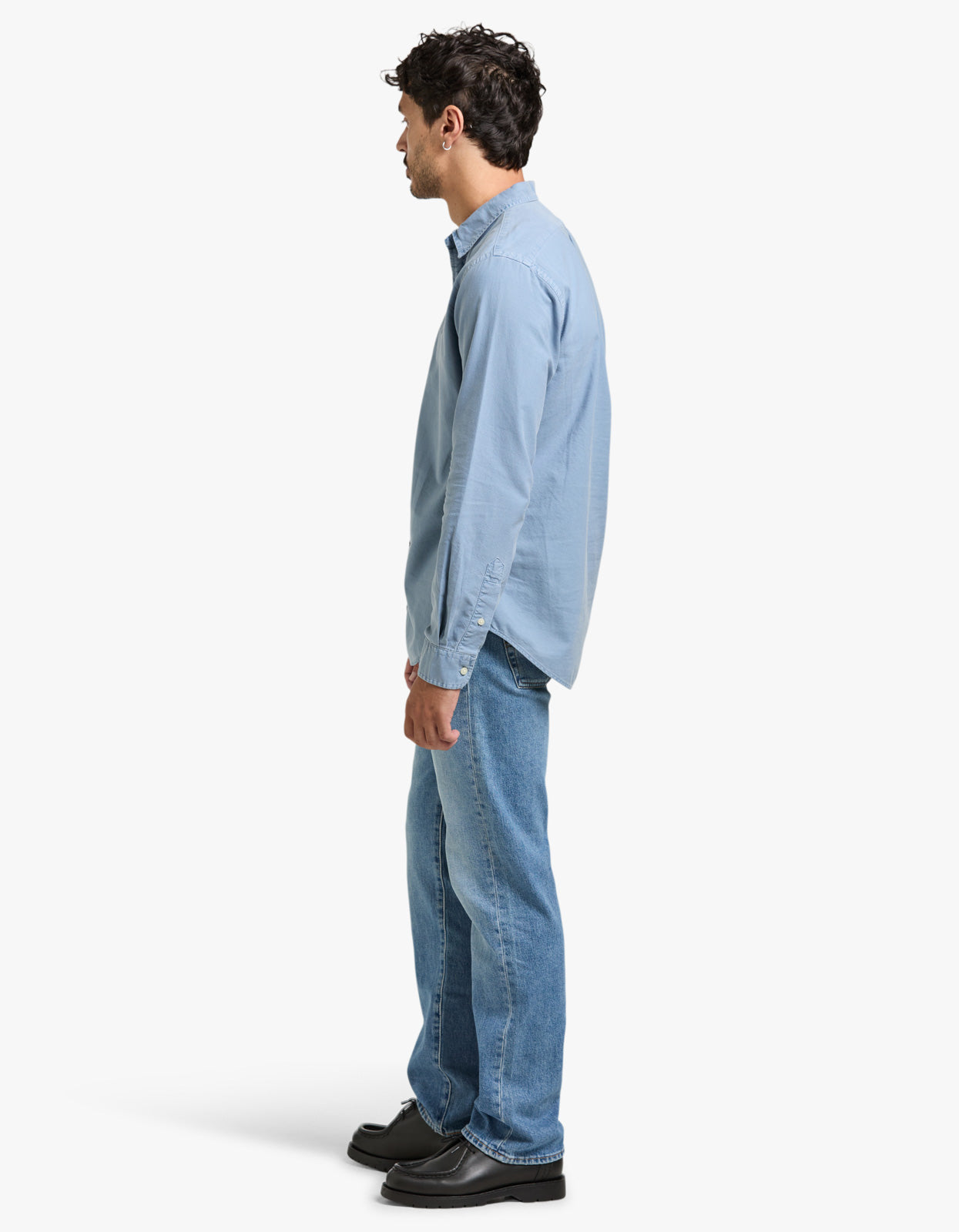 Custom Fit Long Sleeve Sport Shirt - Channel Blue