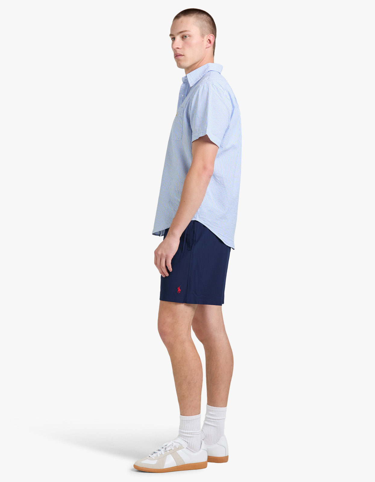 Custom Fit Seersucker Shirt - 2604A Blue/White