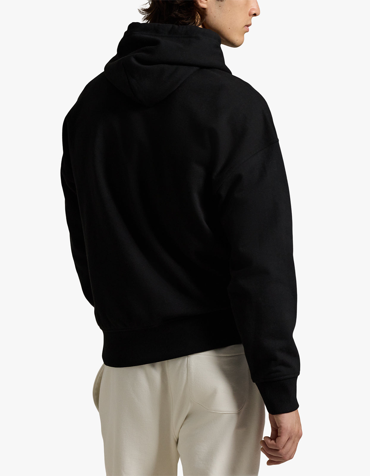 Relaxed Fit Logo Fleece Hoodie - Polo Black