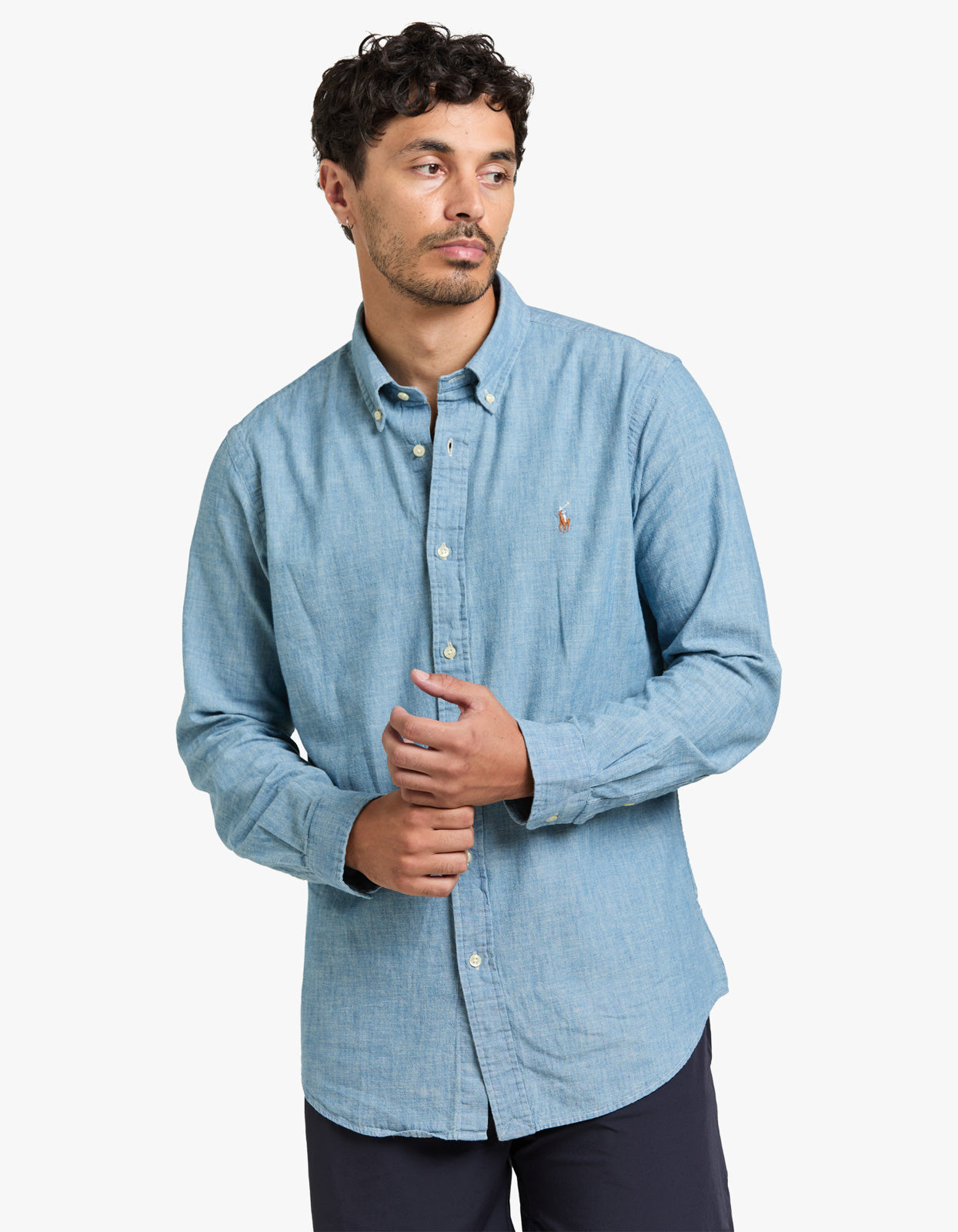 Custom Fit Chambray Shirt - Chambray