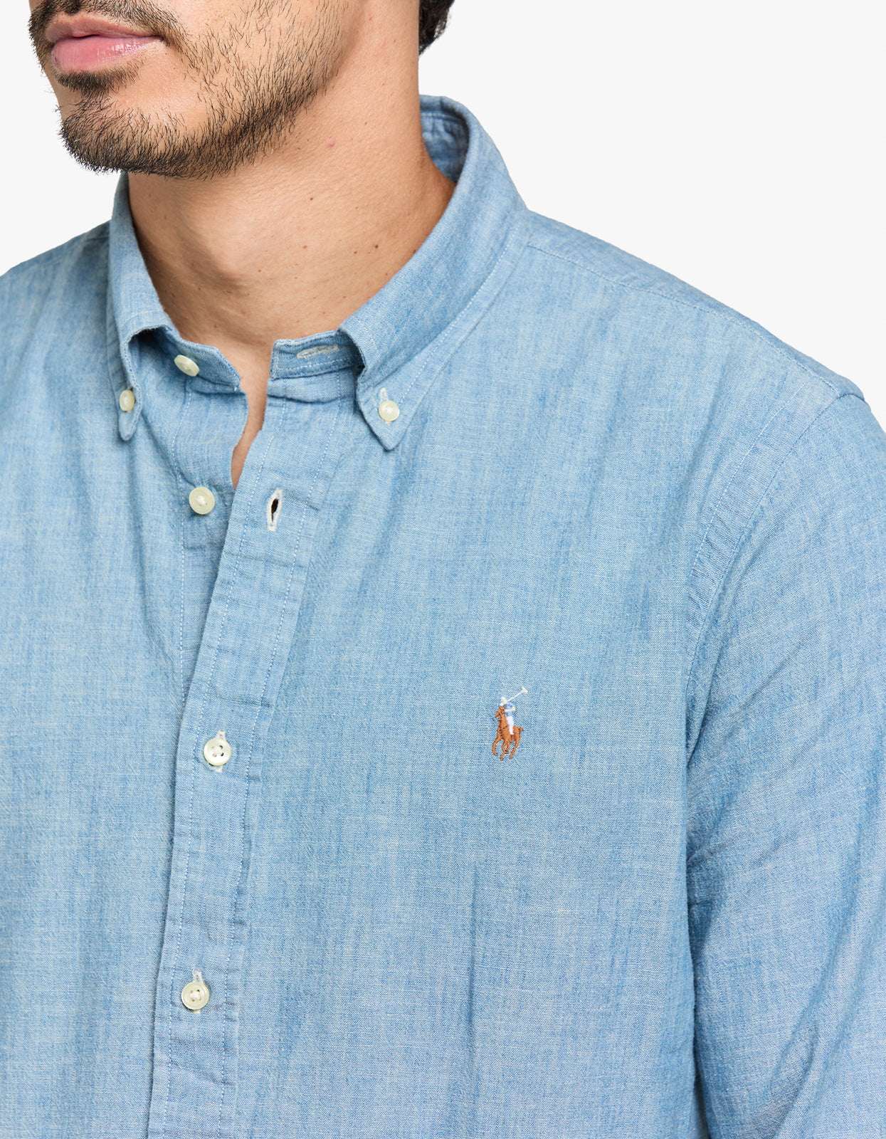 Custom Fit Chambray Shirt - Chambray