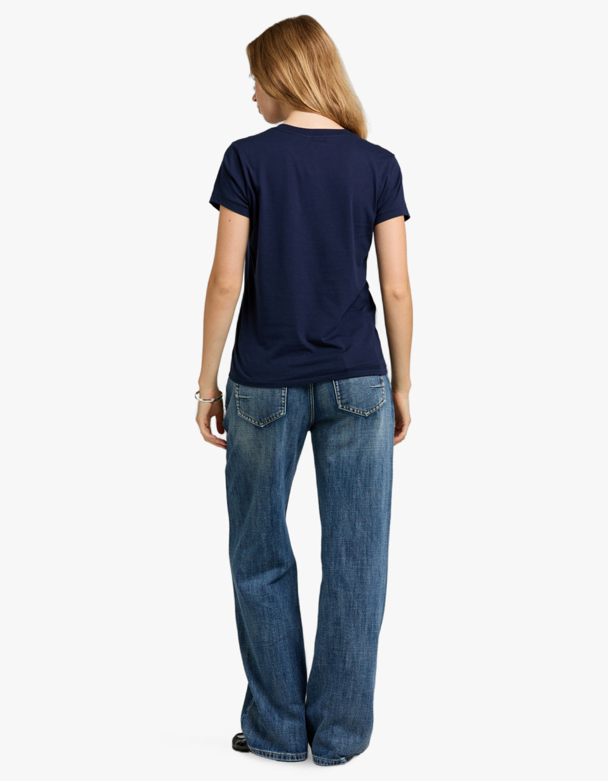 V Neck Short Sleeve T-Shirt - Cruise Navy