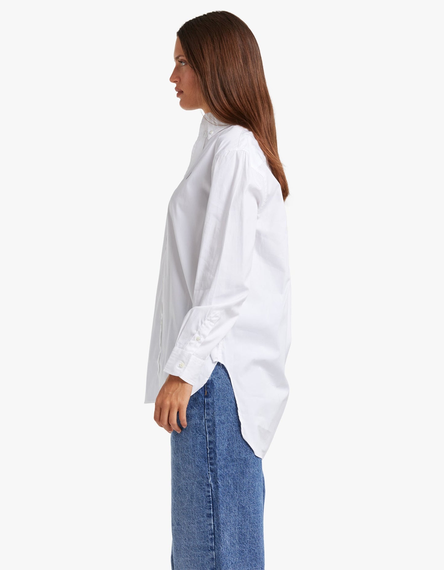 L/S Button Front Shirt - White