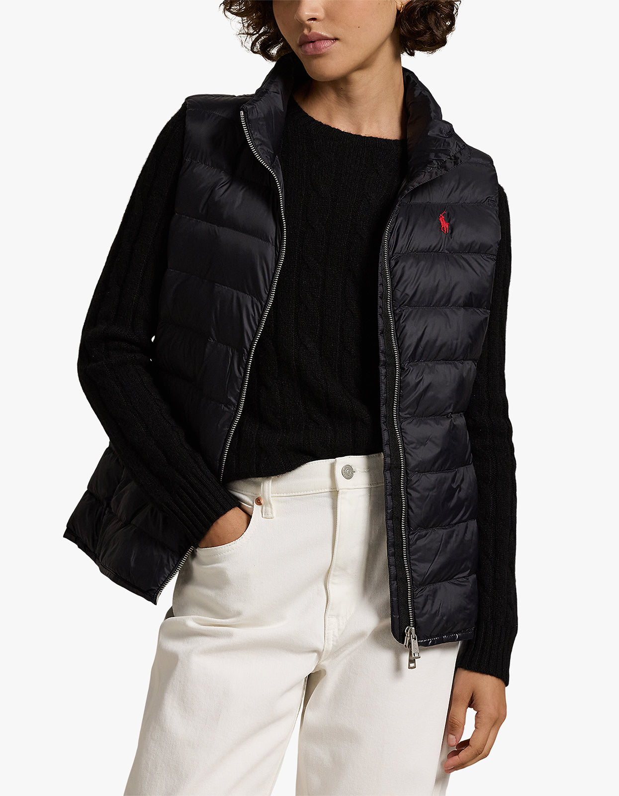 Water Repellent Quilted Packable Vest - Polo Black
