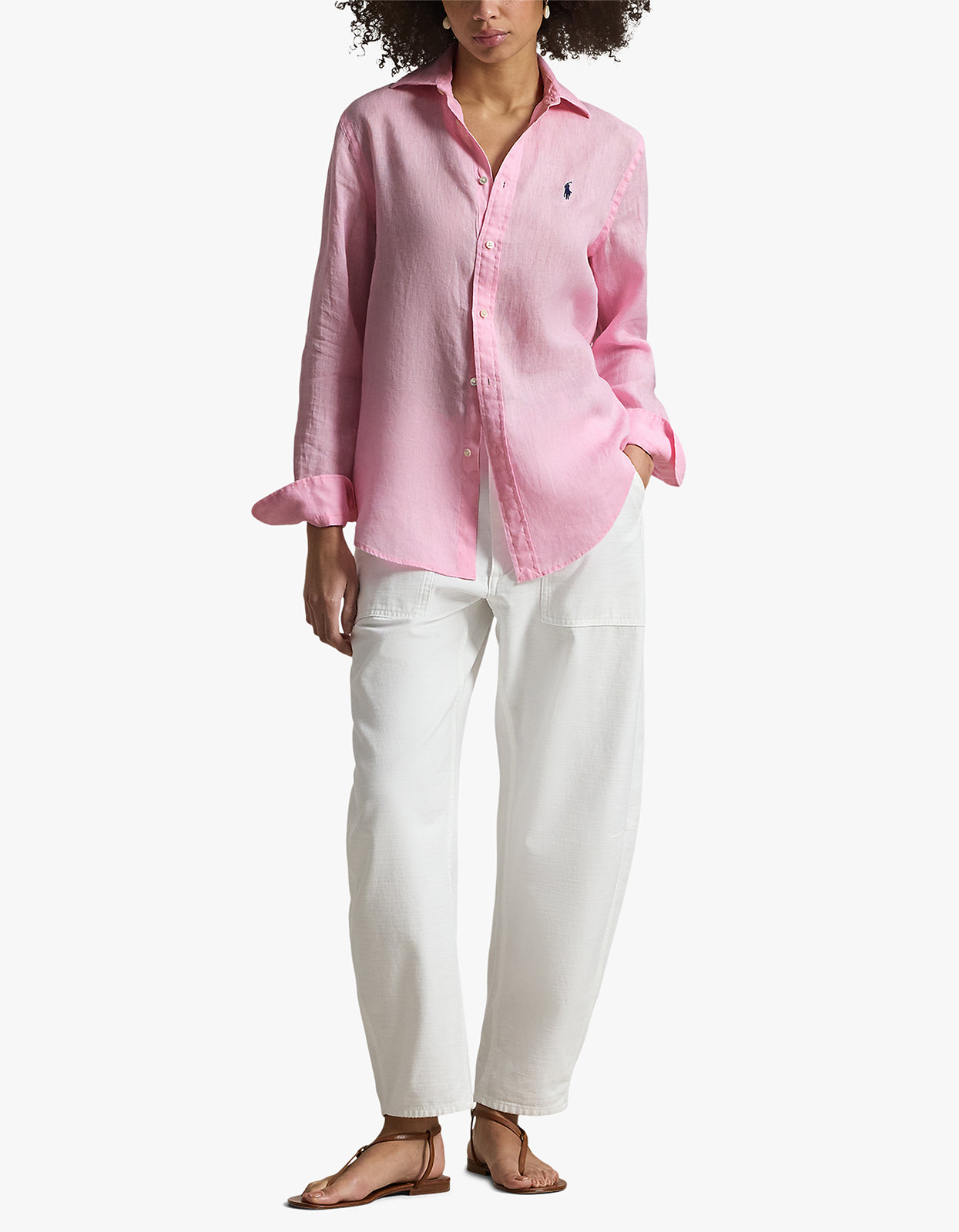 Classic Fit Linen Shirt - Carmel Pink