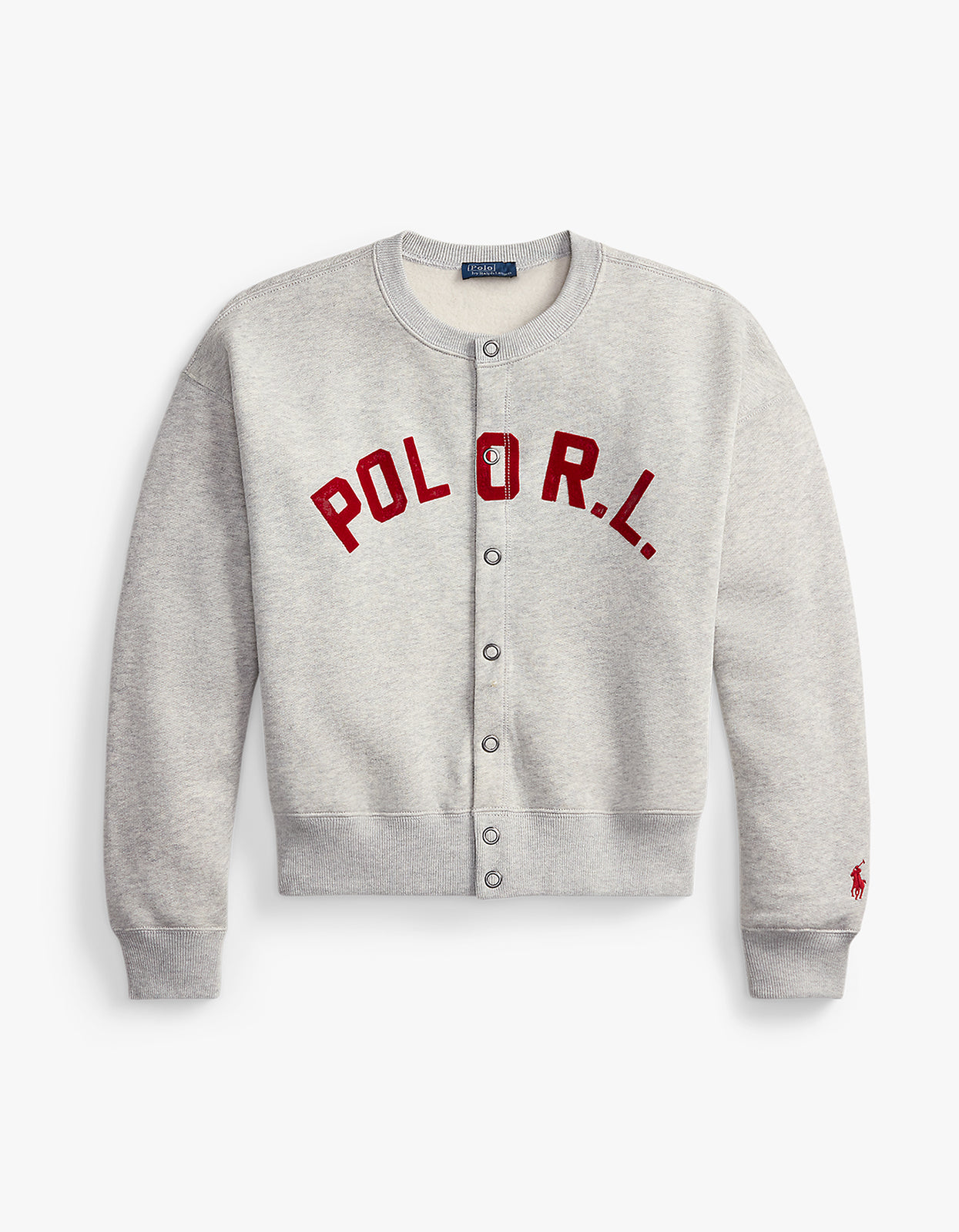 Logo Fleece Cardigan - Light Smoke Heather