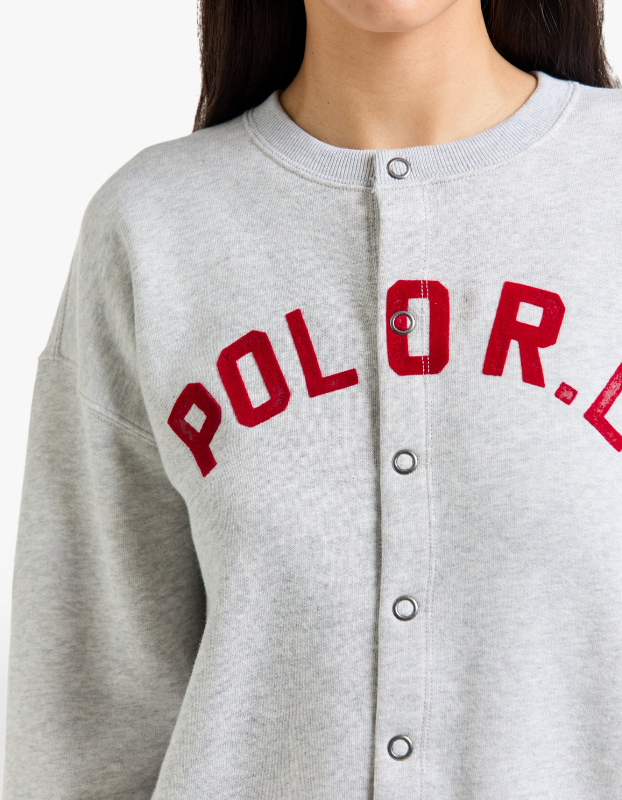 Logo Fleece Cardigan - Light Smoke Heather