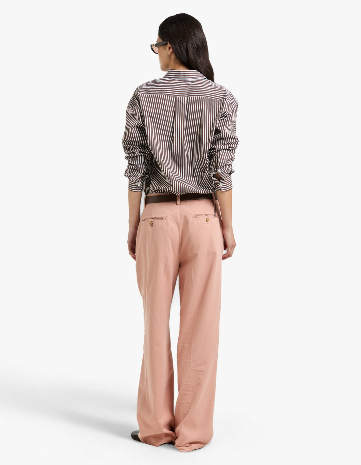 Ls Rmsy St Long Sleeve Blouse - Brown/White
