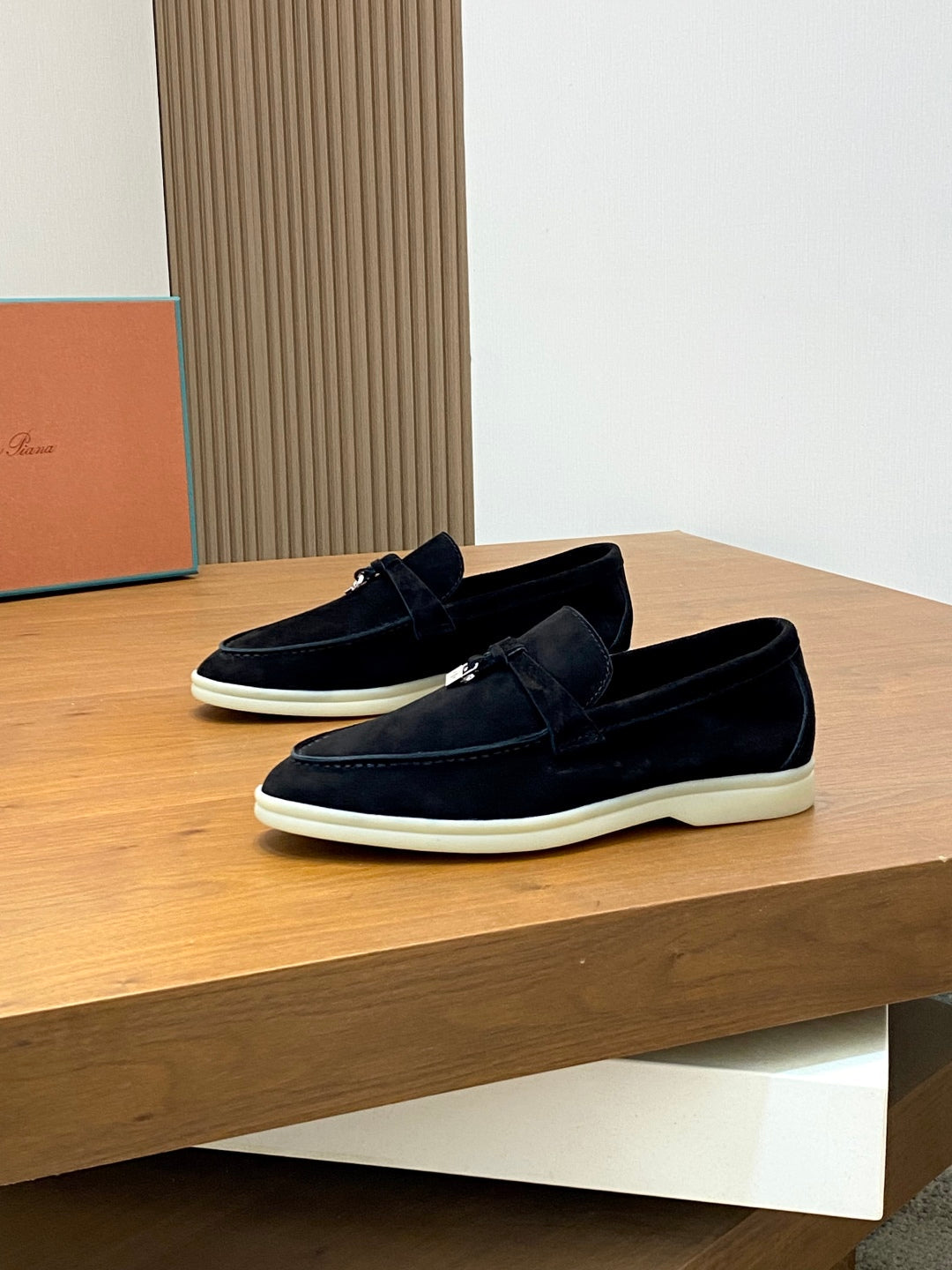 Loro Piana Suede Leather Slip-On Loafers
