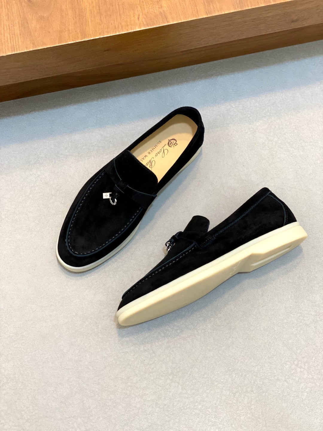 Loro Piana Suede Leather Slip-On Loafers