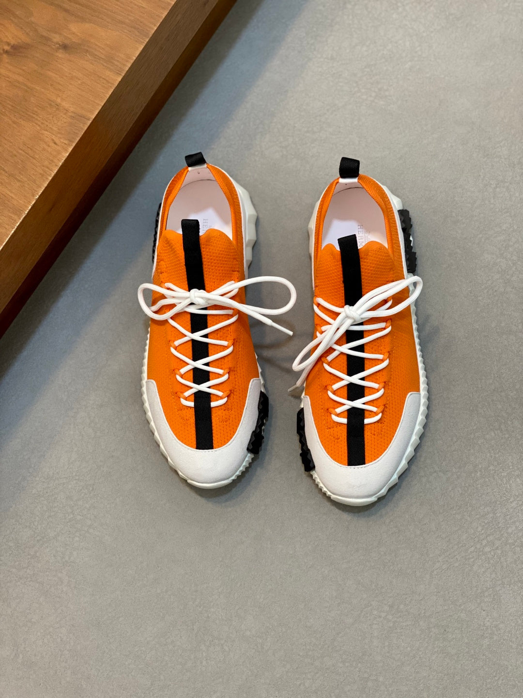 Hermès Suede and Denim Canvas Sneakers