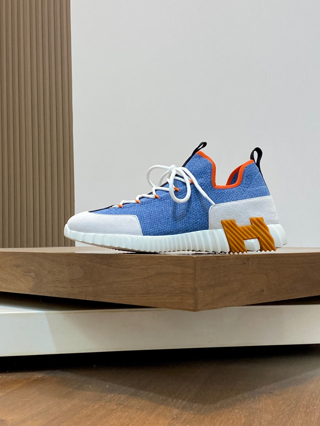 Hermès Suede and Denim Canvas Sneakers