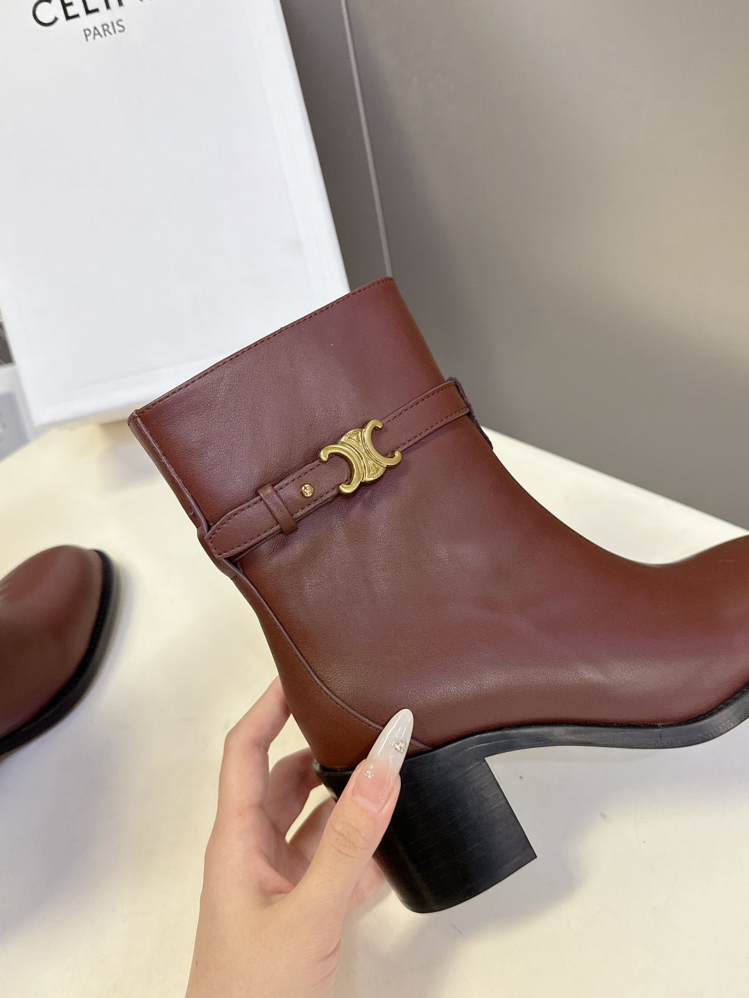 Celine Retro Triomphe Chunky Heel Ankle Boots – Autumn/Winter