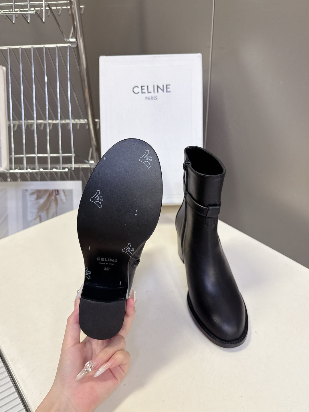 Celine Retro Triomphe Chunky Heel Ankle Boots – Autumn/Winter