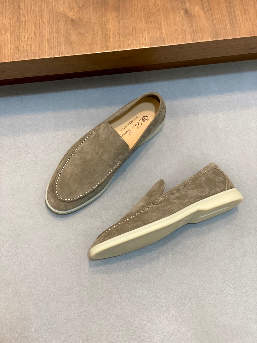 Loro Piana Suede Leather Slip-On Loafers
