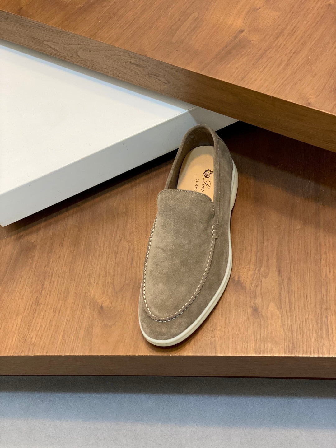 Loro Piana Suede Leather Slip-On Loafers