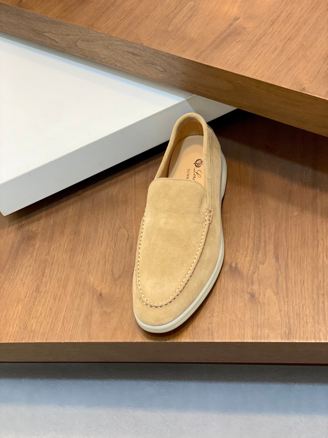 Loro Piana Suede Leather Slip-On Loafers