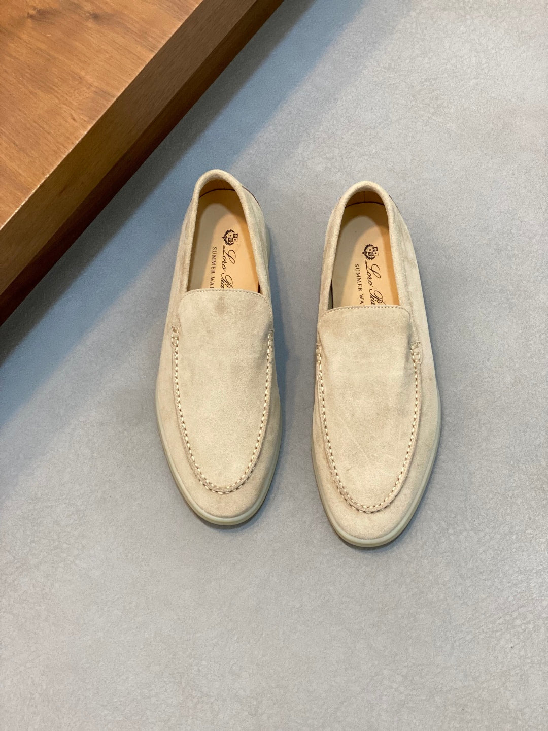 Loro Piana Suede Leather Slip-On Loafers