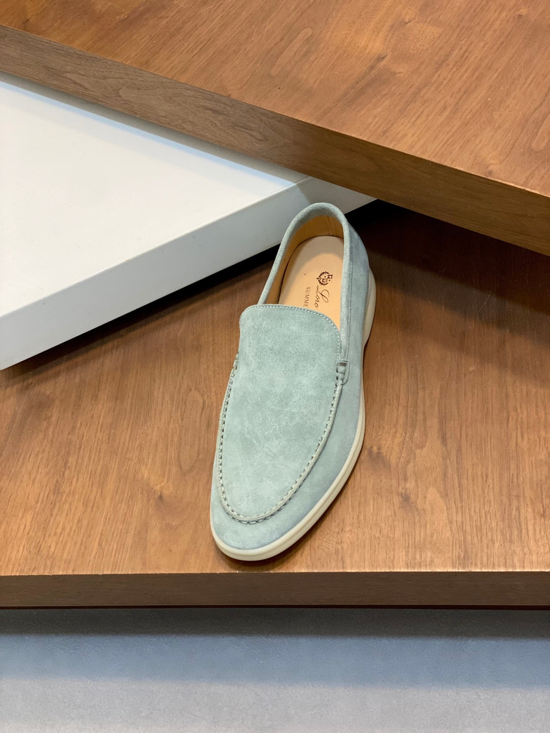 Loro Piana Suede Leather Slip-On Loafers