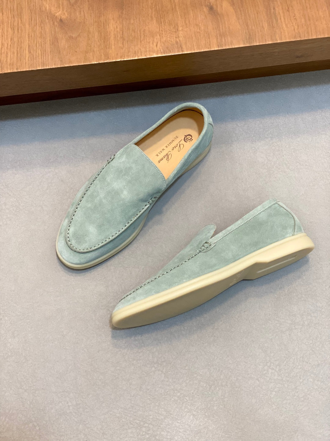 Loro Piana Suede Leather Slip-On Loafers
