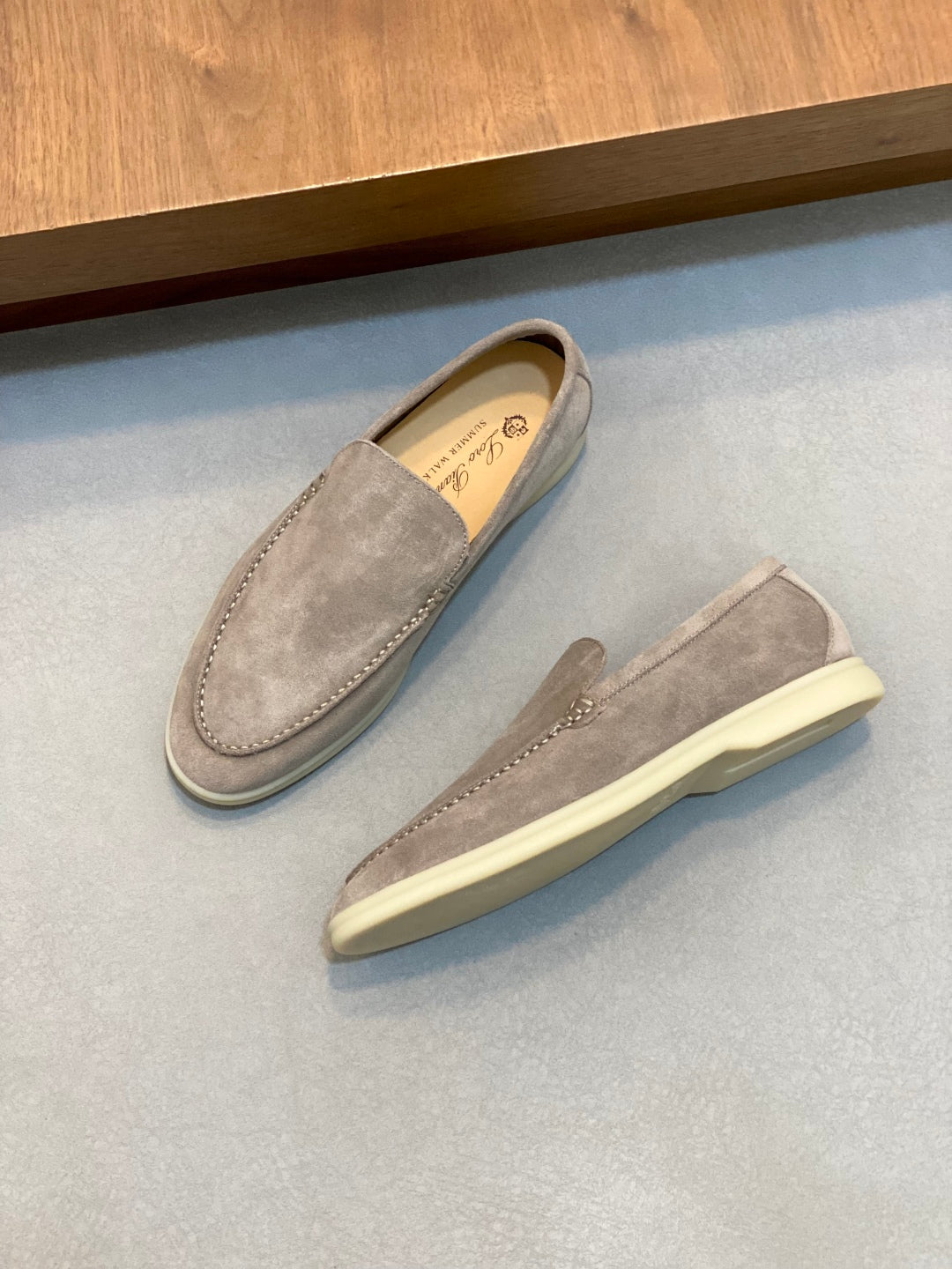 Loro Piana Suede Leather Slip-On Loafers