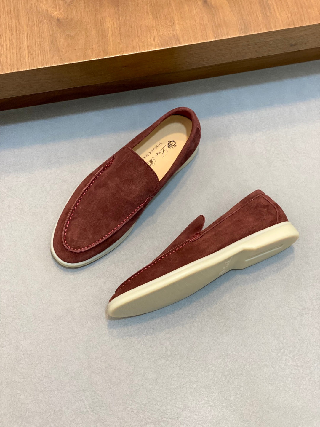 Loro Piana Suede Leather Slip-On Loafers